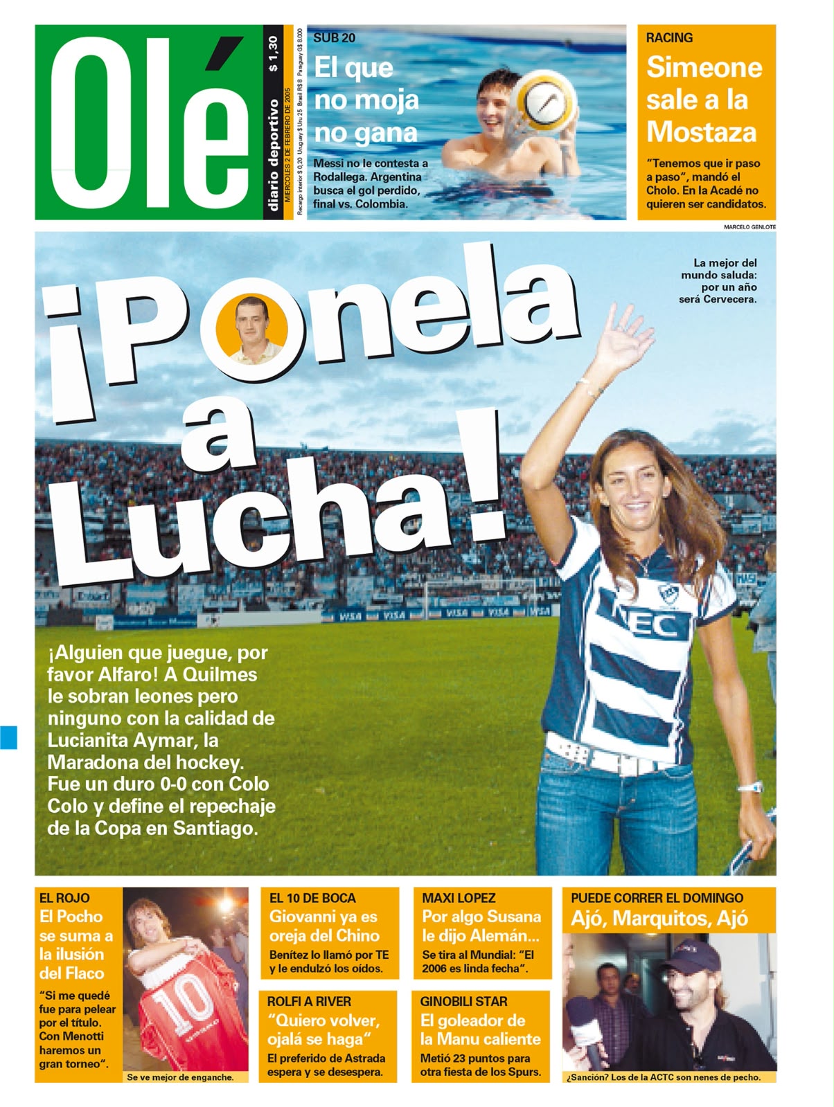Olé: «¡Ponela a Lucha!»