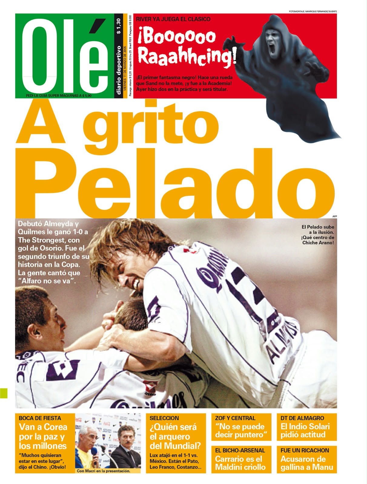 Olé: «A grito pelado»